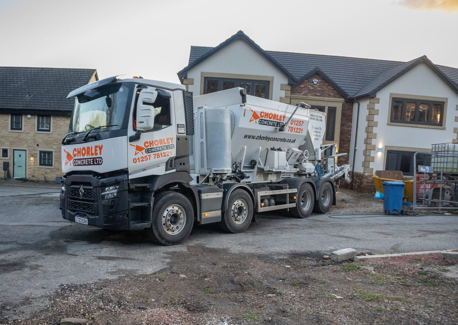 Chorley Concrete volumetric concrete truck at domestic project